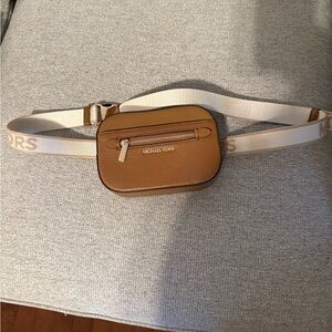Michael Kors Brown Belt Bag with Cream Strap